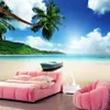 Papel de Pardede Bateaux Tropics Sky Beach Nature Photo Palmiers Papier peint Canapé Télévision Chambre à coucher murale Chambre à coucher personnalisée