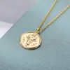 Pendentif Colliers Constellations Coin Pendentifs Collier Or Signe Du Zodiaque Bélier Lion Femmes Bijoux Douze Horoscope Clavicule CollierPendentif