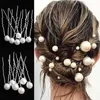 Golden Prom Pearl Hair Pin Clip Mariée Demoiselle D'honneur Accessoires De Luxe Cristal De Mariage Épingles À Cheveux Bâtons Pour Femmes Clips Barrettes W220402