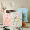 Emballage cadeau couleurs joyeux anniversaire sac mode petit artisanat fourre-tout dessin animé étoile enfants Surprise cadeaux sacs avec poignée cadeau
