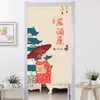 Curtain & Drapes Kitchen Restaurant Partition Door Free Punching Fabric Hanging Japanese-style Izakaya Tavern DecoratiCurtain