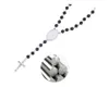 Sublimation necklace 4 colors Heat Transfer Pendant Rosary bead Necklace Cross Jesus Metal Pendants