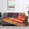 Blankets Star And Stripes Map Carpet Living Room Flocking Textile A Bed Blanket Covers Luxury Flannel BlanketBlankets