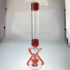 American Red Glass Hookah x Bong 17 tum återvinn 18mm fog