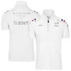 Alpine Alonso 2022 F1 Racing Team Motorsport Outdoor Quick-Torking Sports Riding Polo Lapel Shirt Car Fans Blue/White bleknar inte