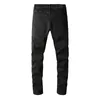 Uomo Skinny Adatto Jeans firmati Denim Slim per ragazzi Uomo Nero Classico Biker Hip Hop Rock Jogger Pantaloni grandi e alti da motociclista Gamba dritta Distress Pantaloni elasticizzati Cerniera lunga Estate