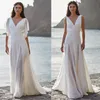 New A-Line Wedding Dresses Bride Two-piece V-neck Shawl A-line Skirt Sexy Tail Wed Dress Vestido de novia Plus Size