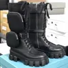 Vrouwen Knie High Rois Boots Ankle Martin Boots en Nylon Boot Military Inspired Combat Boots Nylon Bouch bevestigd aan de enkel met 274O