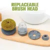 Kitchen Soap Dispensing Dishwashing tool Brush Easy Use Scrubber Wash Clean Dispenser Cleaning