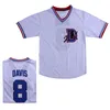 XFLSP GLAC202 Hot Bull Durham #8 Crash Davis #37 Nuke 'Laloosh Stitched Movie Baseball Jersey White Greyfree Shipping