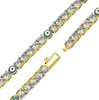 Bracciale tennis Evil Eye Braccialetti Hip Hop per donna Bracciale con perline in pietra blu Gioielli da uomo240S