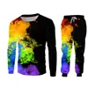 UJWI Colorful Smoke Tracksuit Men's Winter Jacket Hoodie Pant POLO 3D Custom Printing Suit Sports Large Size 5XL Sweatpants 220615