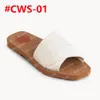 2023 Women Woody flat mule sandália plataforma slide chinelos sandálias de madeira letra O Solado plataforma fundo de borracha 6 cores com caixa e dust bag 36-42 #CWS-01