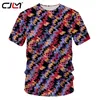 Homem verão criativo quadrado padrão camiseta 3d impresso triângulo colorido solto 5xl mens o pescoço tshirt 220623
