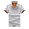 Мужские рубашки поло с коротким рукавом дышащие мужская хлопчатобумажная рубашка бренд майки летние повернуть мужские спортивные топы поло и размер 220524