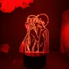 أضواء الليل Kirito Asونا تقبيل أنيمي مصباح kawaii غرفة ديكور مانغا أدوات السيف الفن الانترنت تمثال الصمام الخفيفة هدية عيد