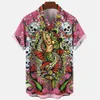 Casual overhemden voor heren Zeemeermin Retro Art 3D-digitaal printpatroon Herenoverhemd Retro Hawaiiaans overhemd Man Straat Top met korte mouwen Los overhemd voor heren 230206