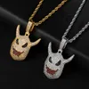 Chains Iced Out Devil Pendant Necklaces Women Hip Hop Statement Gold Punk Necklace Charms Chain Jewelry GiftsChains