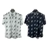 Yeni Erkekler Sıradan Gömlek Yaz T-Shirts Erkekler Kısa Kollu Polo T-Shirt Moda Tasarımcı Sıradan yaka nakış yakışıklı düğmeler gömlek