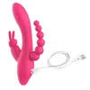 Vibratori NXY Vendita calda 3 in 1 g Spot Coniglio Dildo anale Vibratore per donna Clitoride Stimolatore della vagina Massaggiatore impermeabile Giocattoli adulti del sesso 0411