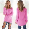 Kvinnors tröjor Kvinnors kvinnors tröja Fashion Casual Jersey Mujer Invierno Solid Long Sleeve Jumper Blouse Autumn Winter Kvinna