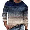Geometric Pattern O Neck T-shirts Men Long Sleeve Top Men Round Neck Tees Top Pullover Male T-shirts Streetwear L220704