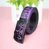 Belts Purple Black Style 130cm Flame Print Long Belt Men Women Canvas Fashion Jeans Waist WaistbandBelts