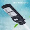 Led Solar Street Light 30W 60W 90W IP65 Radar Sensor de movimiento Lámpara solar con control remoto de poste para jardín