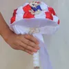 Couronnes de fleurs décoratives, vente de roses rouges, bleues et blanches, Bouquet de mariée, demoiselle d'honneur, pour décoration décorative