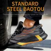 Scarpe eleganti da uomo leggere e traspiranti, punta in acciaio di sicurezza, lavoro per sneaker da costruzione anti-schiacciamento con riflettente 220921