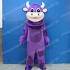 Performance Purple Cow Mascot Costume Halloween Natal Fanche Fanche Party Cartoon Personagem Toço Carnaval Unissex Adults Roup