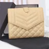 short envelope wallet designer leather fashion Card Holder mix multi-folded matelasse cassandre grain de poudre embossed purse Luxury Pouch C29M#