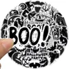 50 Stück schwarz-weiße Goth-Aufkleber, Halloween-Party-Aufkleber, gruselige Graffiti, Kinderspielzeug, Skateboard, Auto, Motorrad, Fahrrad, Aufkleber