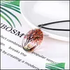 Pendant Necklaces Pendants Jewelry Wish Necklace Dried Flowers Crystal Sier Chain For Women Girl Wholesale Drop Delivery 2021 G7Nmu