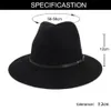 100% wollen designer luxe Fedora hoed wijd rand kerkjurken fascinator hoed voor vrouwen elegante feest bruiloft pet mannen heer