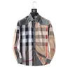 Men's Dress Shirts Designers Menswear Fashion Society Red check Men Solid Color Business Casual short liningM-3XL