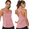 T-shirt da donna Yoga Frappè alla fragola Gilet senza maniche a spalle scoperte Vestibilità sportiva Canotta Athletic Fitness Sport Canotte ad asciugatura rapida Allenamento da corsa femminile