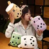 Divertente emozione reversibile Boba Tè Abbracci Double Sided Bubble Soft Doll Filled Happy Angry Milk Toy Regali per bambini J220704