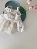 Girl Dresses Girl's Summer Baby Mouwloze kleding Mode Flower Borduurwerk Girls Prinses Casual Infant Kids Dressgirl's