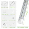 US Stock T8 Integrated 5000K LED Tube Lights 4ft 40W Dagsljus Vitt transparent täckning V -formade rör Lätt Shop Garage Office