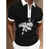 Abbigliamento estivo da uomo Polo Street Women Face Print Casual T-shirt a maniche corte da uomo Colletto rovesciato con cerniera Top 220707