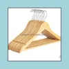 Hangers Racks Clothing Housekee Organization Home Garden Wooden Clothes Hanger Coat For Dry And Wet Dual Cloth Dl