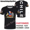 CHILI t-shirt diy gratis op maat gemaakt naam nummer chl t-shirt natie vlag cl Chileens Spaans zwart grijs college print p o kleding 220616gx