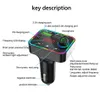 Bluetooth 5.0 Car Kit FM Transmitter MP3 Player Wirelessfree Handfree Adapter مع PD USB 3.1 شاحن الهاتف F4