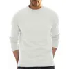 Men Sweater Solid Color Soft ademende anti-pilling slanke fit ronde nek lange mouw gebreide elastische herfst trui mannen kleding l220730