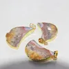 Pendant Necklaces Natural Yellow Crystal Stone Moon 2022 Women Gold Plating Slice Druzy Big Slab Drawing Rough Quartz Femme AccessoriesPenda