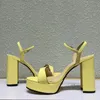 Diseñador-verano Sandalias de mujer Diseñador de lujo Hebilla clásica Plataforma de zapatos de cuero genuino 13 CM Correa de tacón zapatos de gran tamaño 35-42 de calidad superior