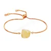 Pulseras con abalorio de cadena ajustable de piedra de cristal Natural Irregular para mujer chica fiesta Club joyería de moda hecha a mano