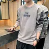 Autumn and Winter Korean Fashion Plush Thick Embroidered Sweater Loose Versatile Long Sleeve Round Neck Pullover for Men