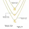 Anhänger Halskette Bohemian Gold Farbstar Moon Halskette für Frauen Mehrschichtiger Perlenketten Herz 2022 Mode Schmuckkragen Femalependant Gott